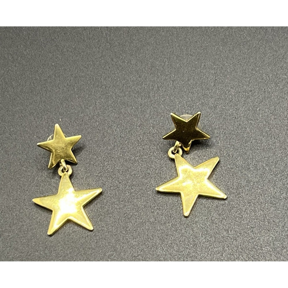 Vtg  Stars Clip On Fashion Earrings Rare